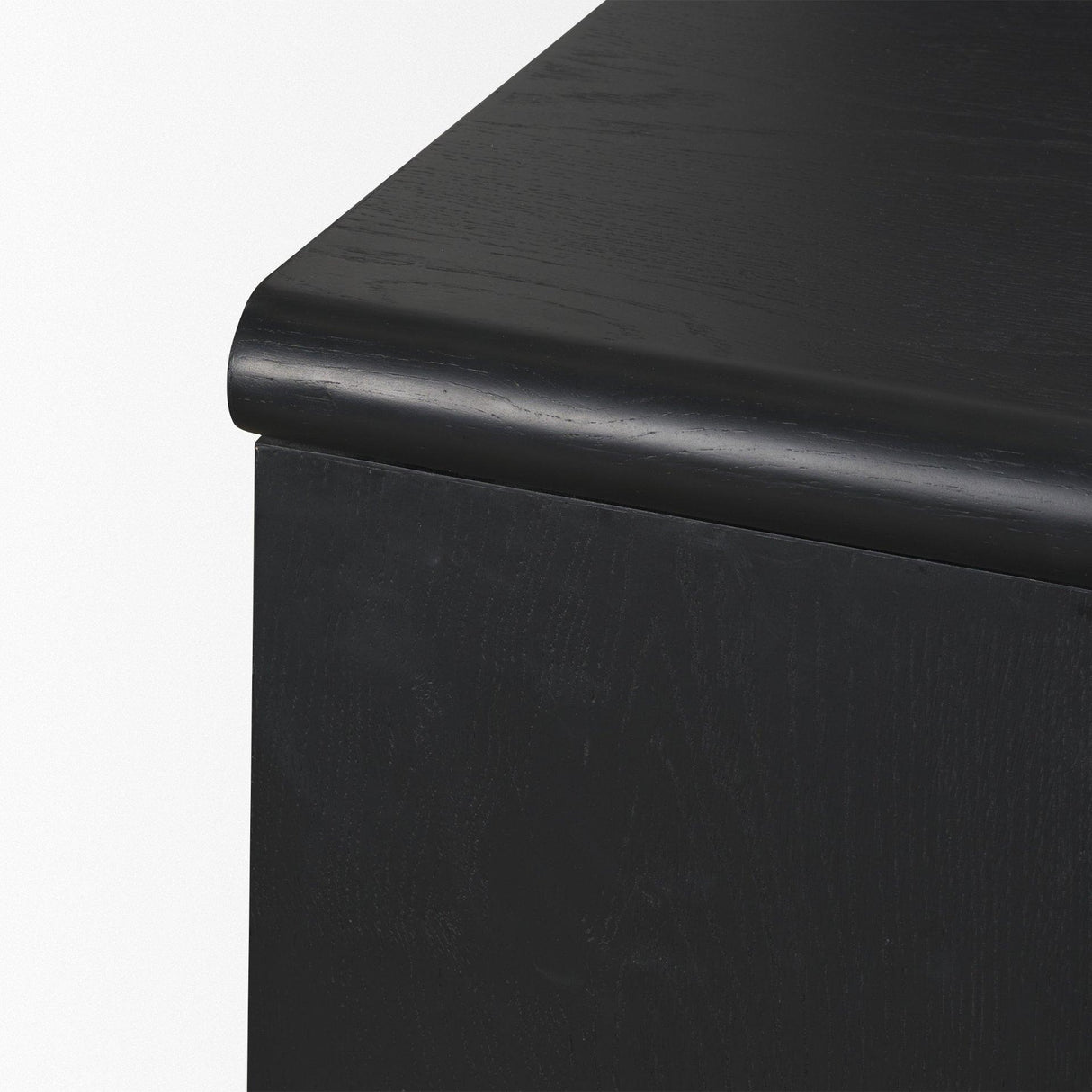 Mercana Rowan Black Oak Wood Closed 4 Door Sideboard