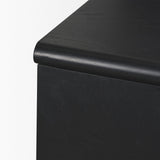 Mercana Rowan Black Oak Wood Closed 4 Door Sideboard