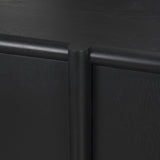 Mercana Rowan Black Oak Wood Closed 4 Door Sideboard