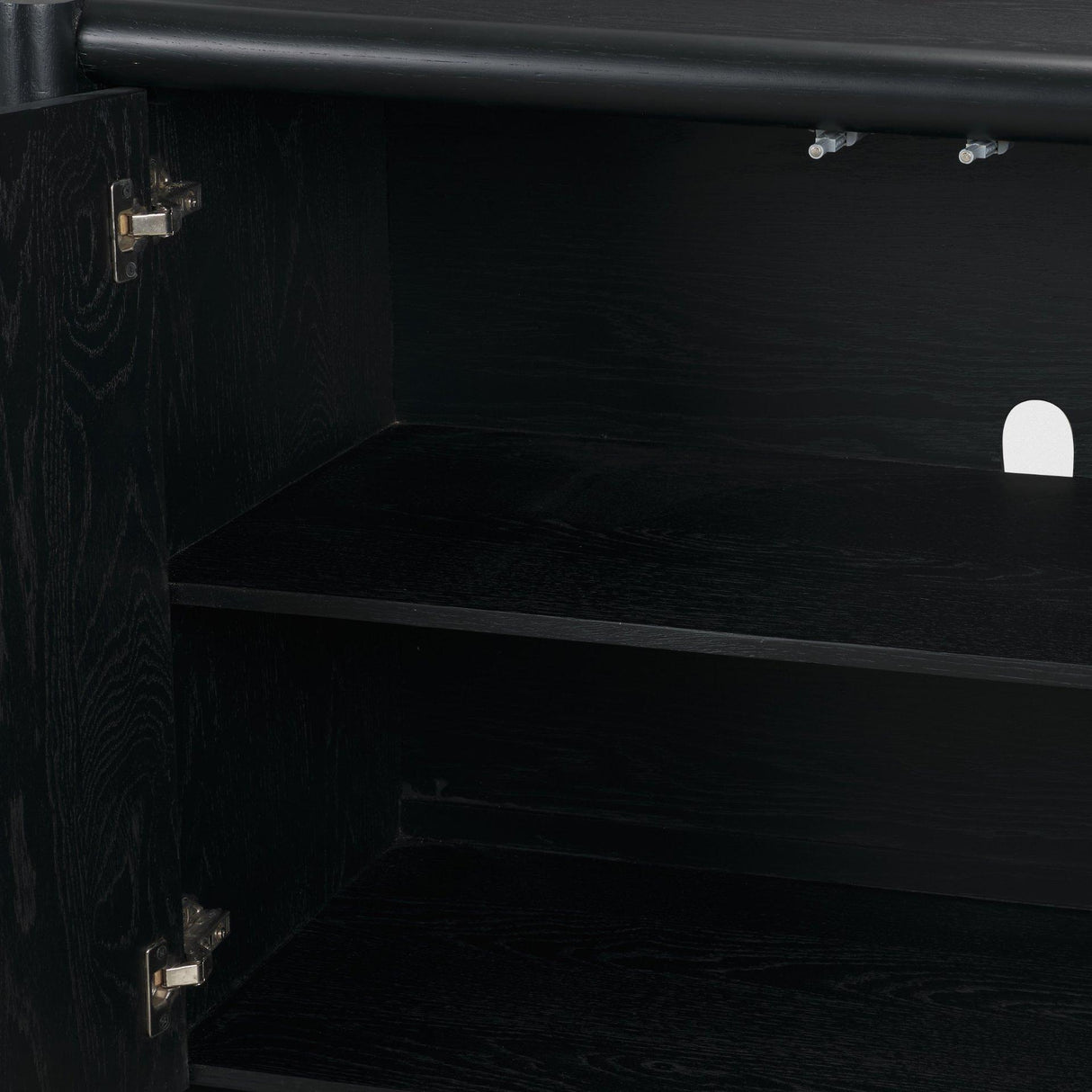 Mercana Rowan Black Oak Wood Closed 4 Door Sideboard