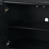 Mercana Rowan Black Oak Wood Closed 4 Door Sideboard