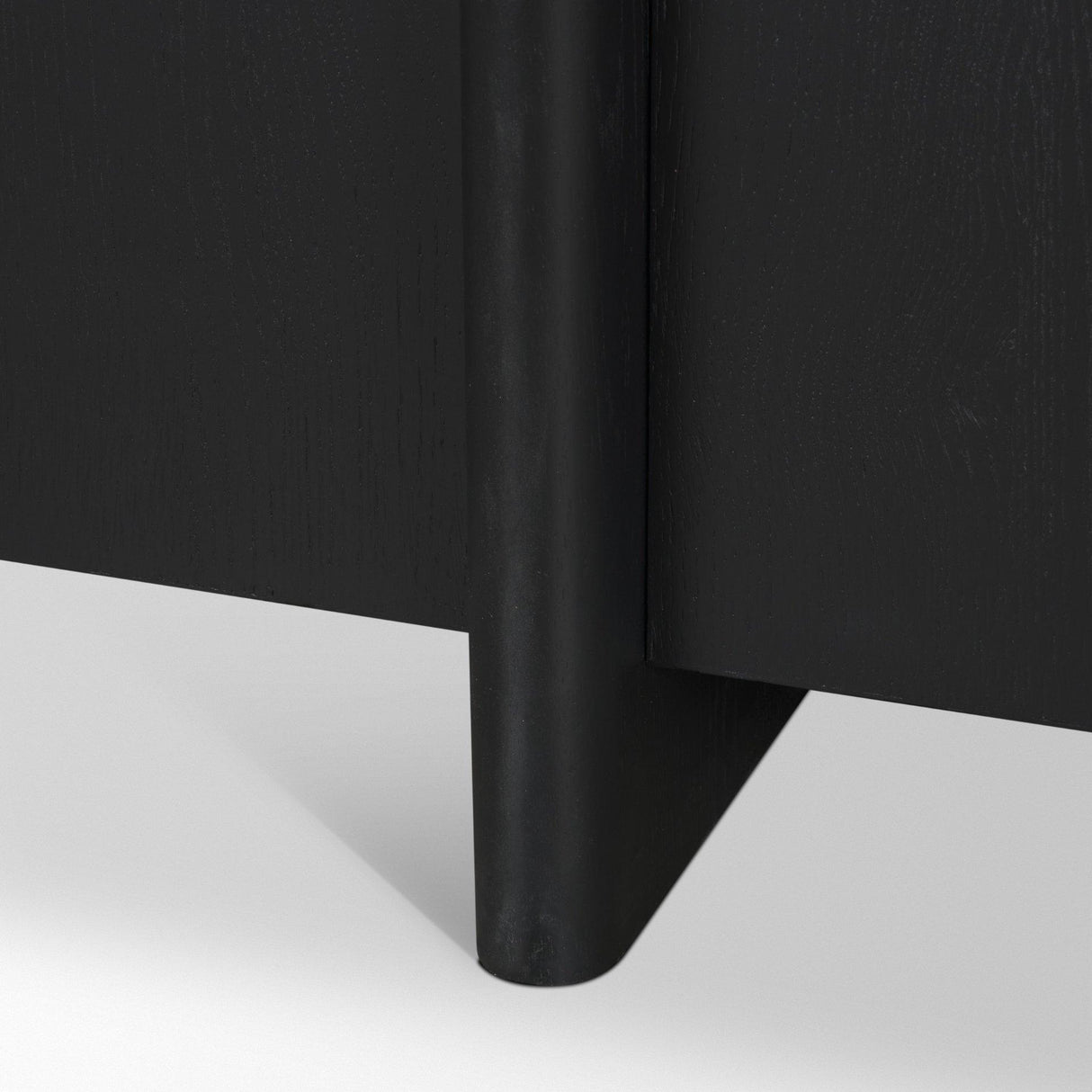 Mercana Rowan Black Oak Wood Closed 4 Door Sideboard