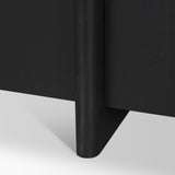 Mercana Rowan Black Oak Wood Closed 4 Door Sideboard