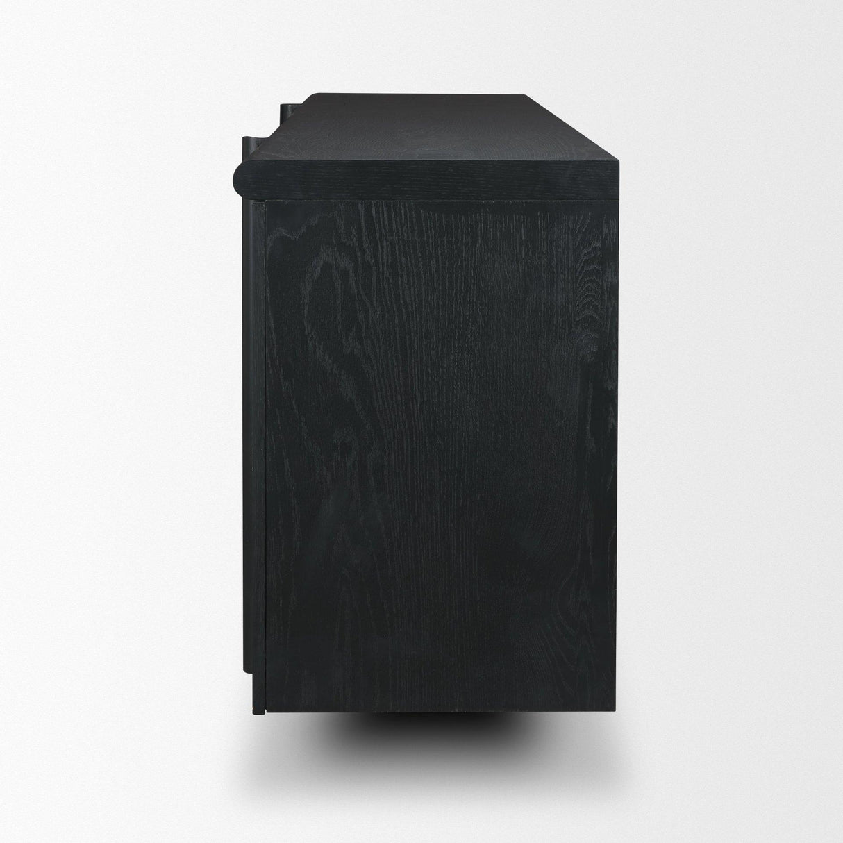 Mercana Rowan Black Oak Wood Closed 4 Door Sideboard