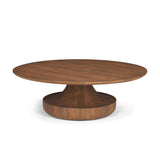 Mercana Arno Warm Mid-Brown Wood Sculptural Round Coffee Table
