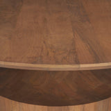 Mercana Arno Warm Mid-Brown Wood Sculptural Round Coffee Table