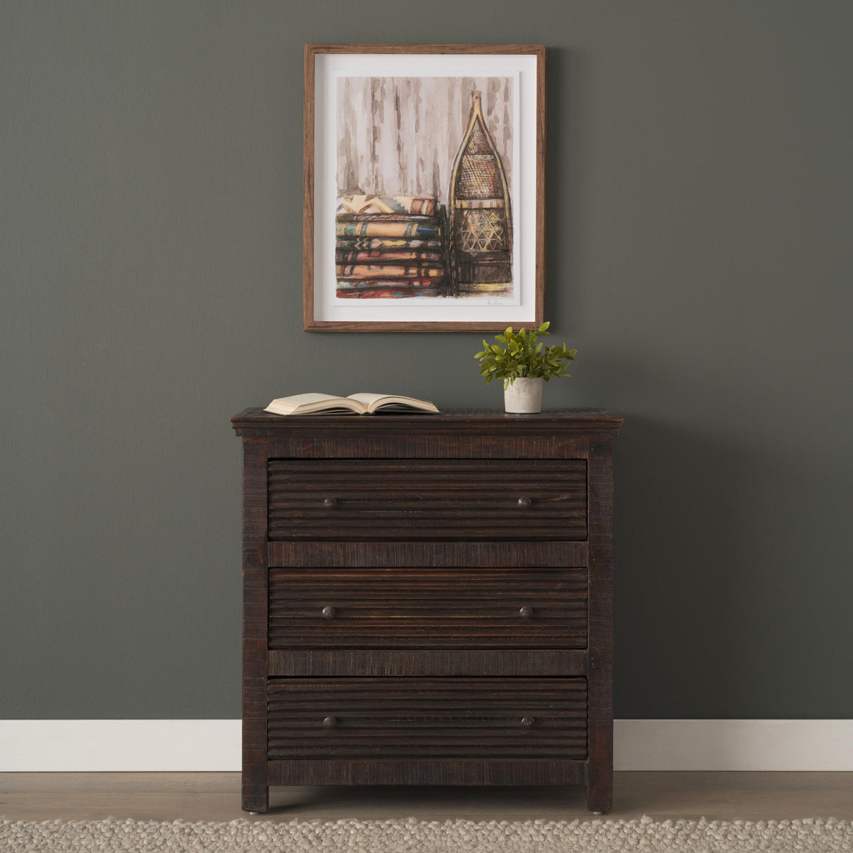 Mercana Rhett Reclaimed Wood 3 Drawer Cabinet