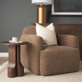 Mercana Cayson Dark Brown Sculptural Round Accent Table