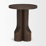 Mercana Cayson Dark Brown Sculptural Round Accent Table
