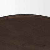 Mercana Cayson Dark Brown Sculptural Round Accent Table