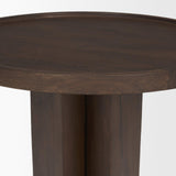 Mercana Cayson Dark Brown Sculptural Round Accent Table