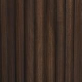 Mercana Marbrello Pink Marble Top Espresso Brown Fluted Wood Round Side Table