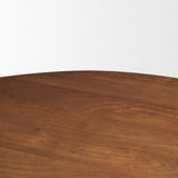 Mercana Atlas 60" Warm Mid-Brown Wood Stacked Pedestal Base Round Dining Table