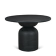 Mercana Atlas 42" Black Wood Stacked Pedestal Base Round Dining Table