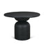 Mercana Atlas 42" Black Wood Stacked Pedestal Base Round Dining Table
