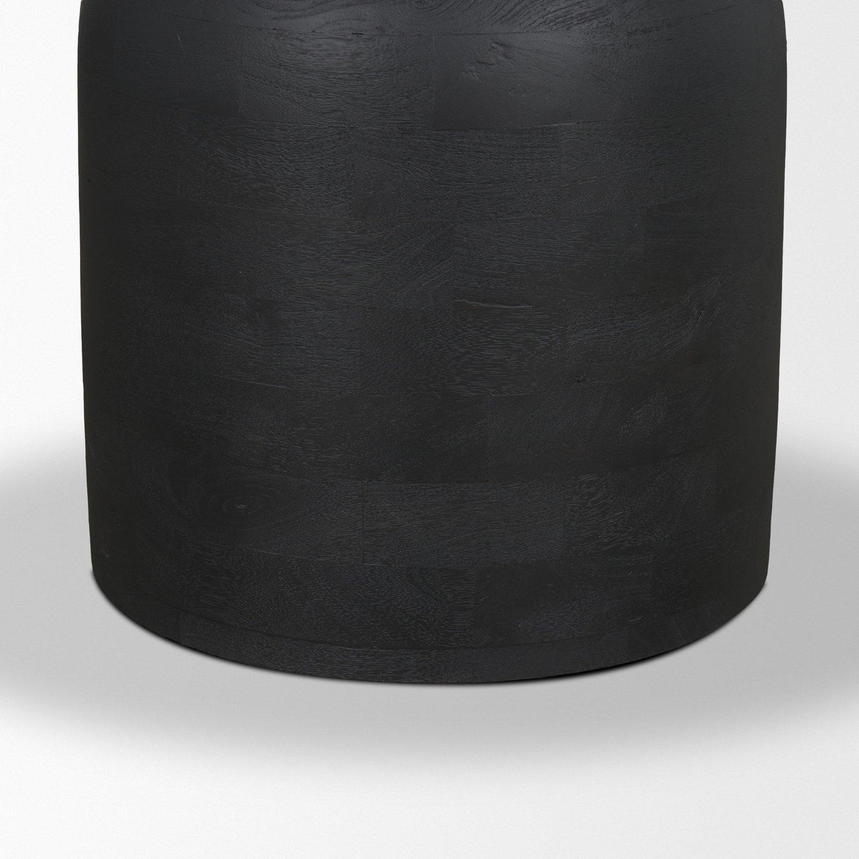 Mercana Atlas 42" Black Wood Stacked Pedestal Base Round Dining Table