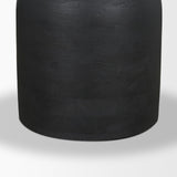 Mercana Atlas 42" Black Wood Stacked Pedestal Base Round Dining Table