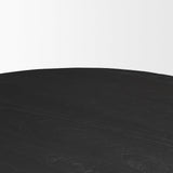 Mercana Atlas 42" Black Wood Stacked Pedestal Base Round Dining Table