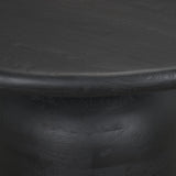 Mercana Atlas 42" Black Wood Stacked Pedestal Base Round Dining Table