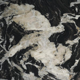 Mercana Marilyn Black Forest Marble Black Wood Pedestal Round Dining Table