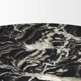 Mercana Marilyn Black Forest Marble Black Wood Pedestal Round Dining Table