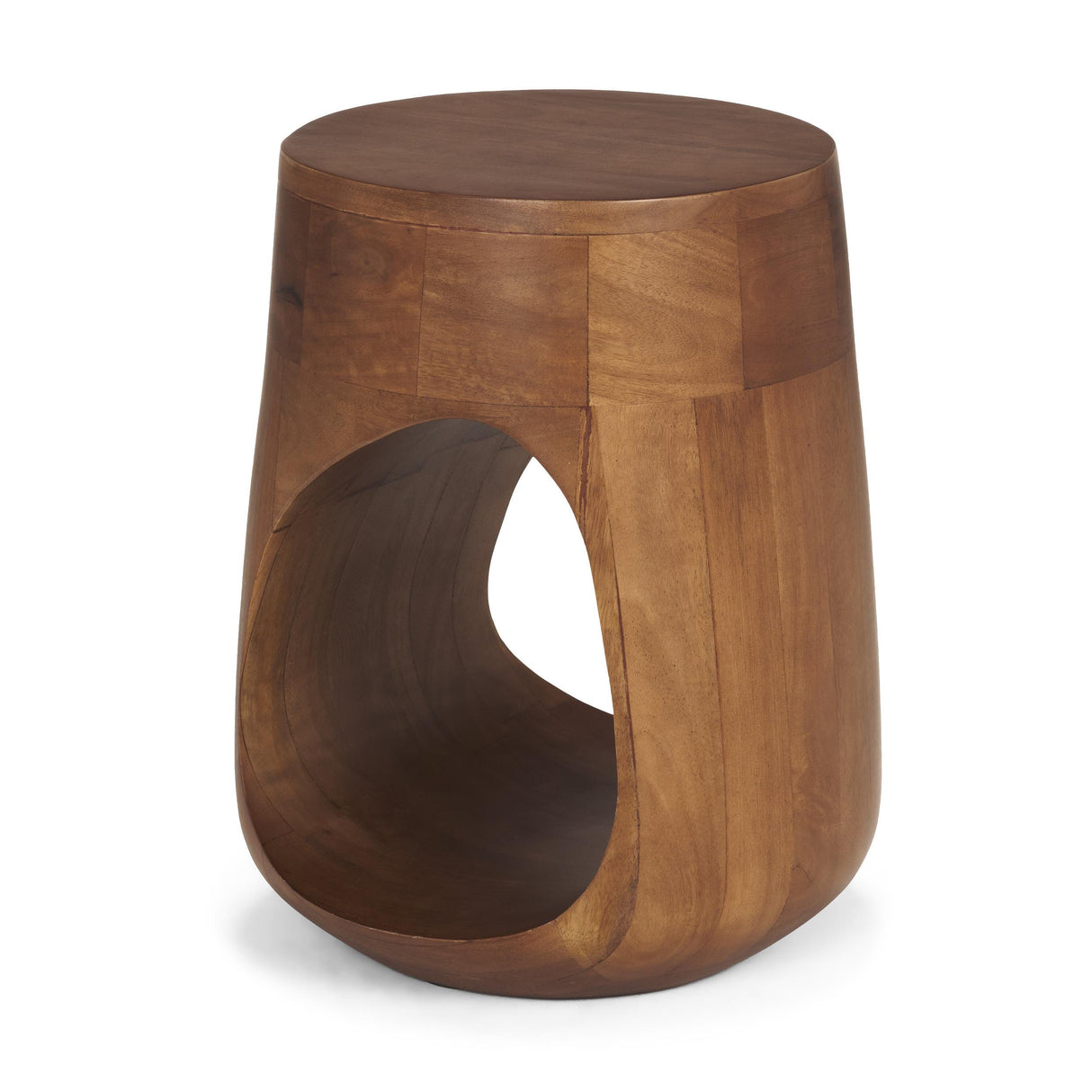 Mercana Cove Mid-Brown Sculptural Open Side Table
