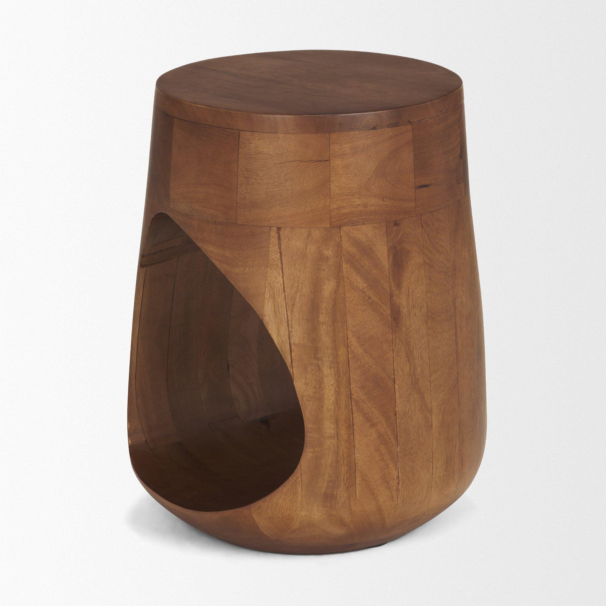 Mercana Cove Mid-Brown Sculptural Open Side Table