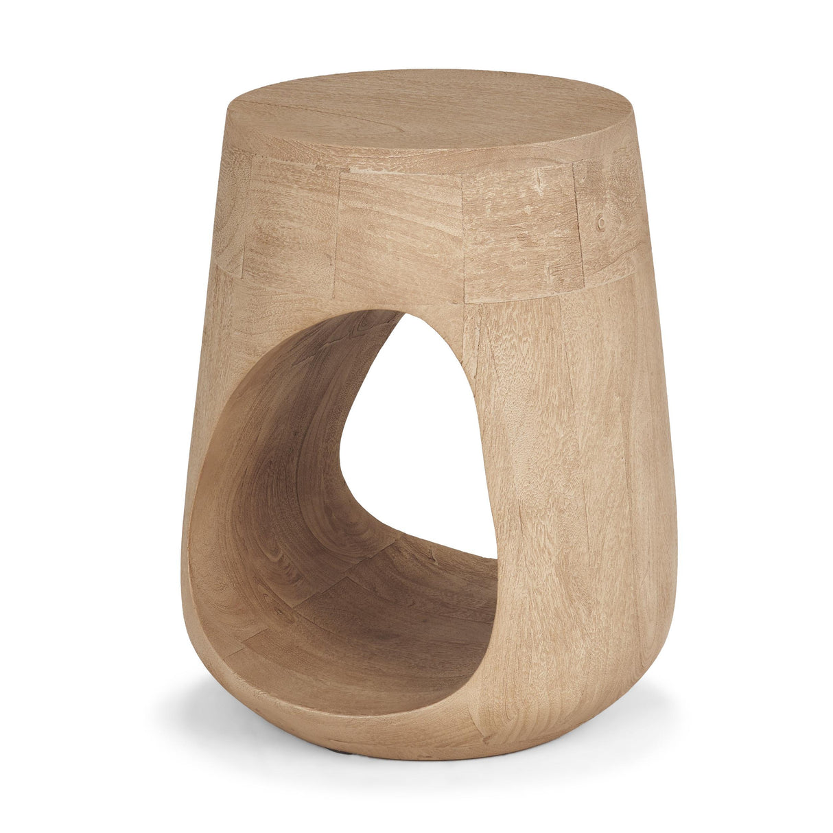 Mercana Cove Light Brown Sculptural Open Side Table