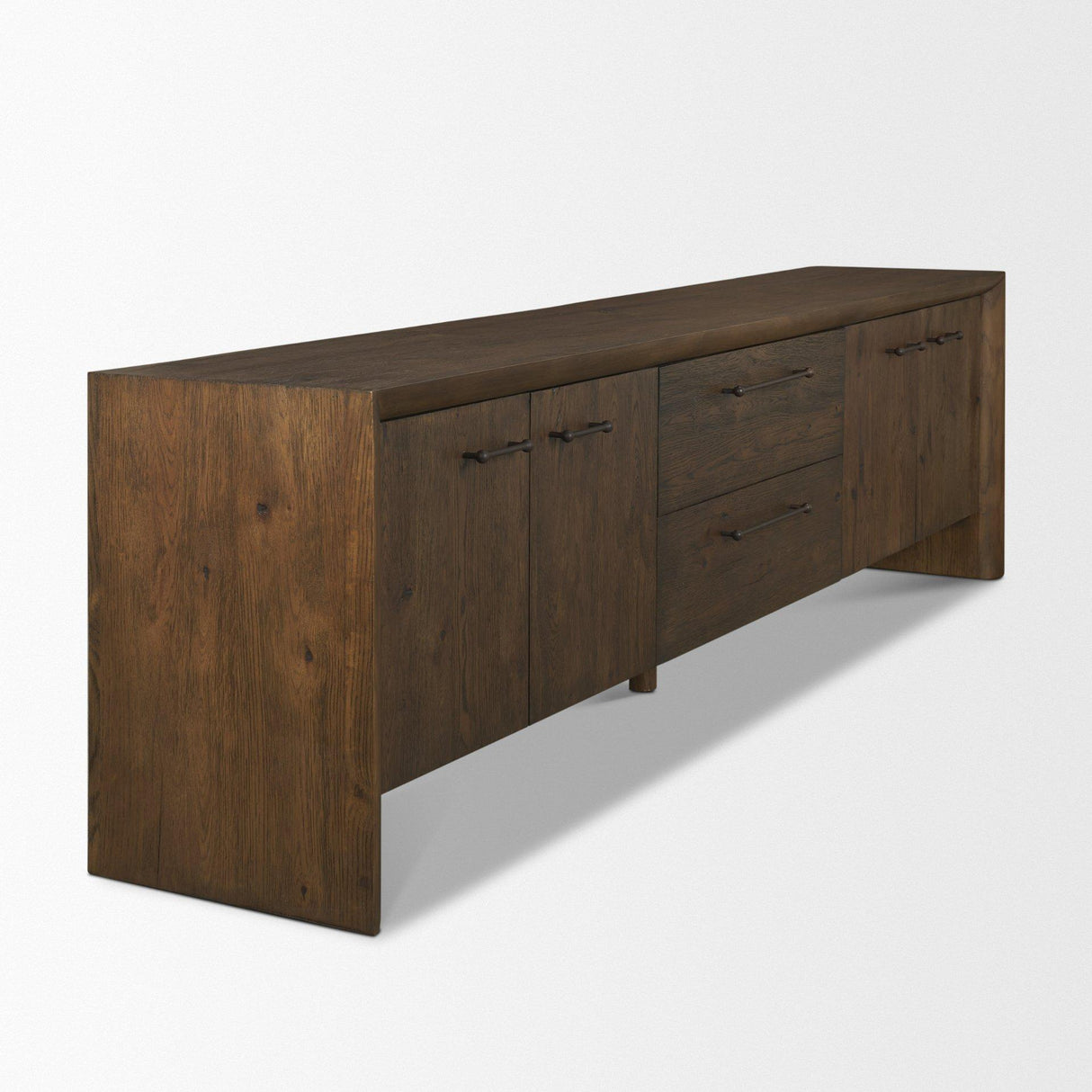 Mercana Belford 94" Dark Brown Oak Wood Media Console