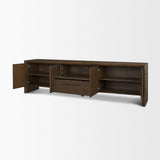 Mercana Belford 94" Dark Brown Oak Wood Media Console