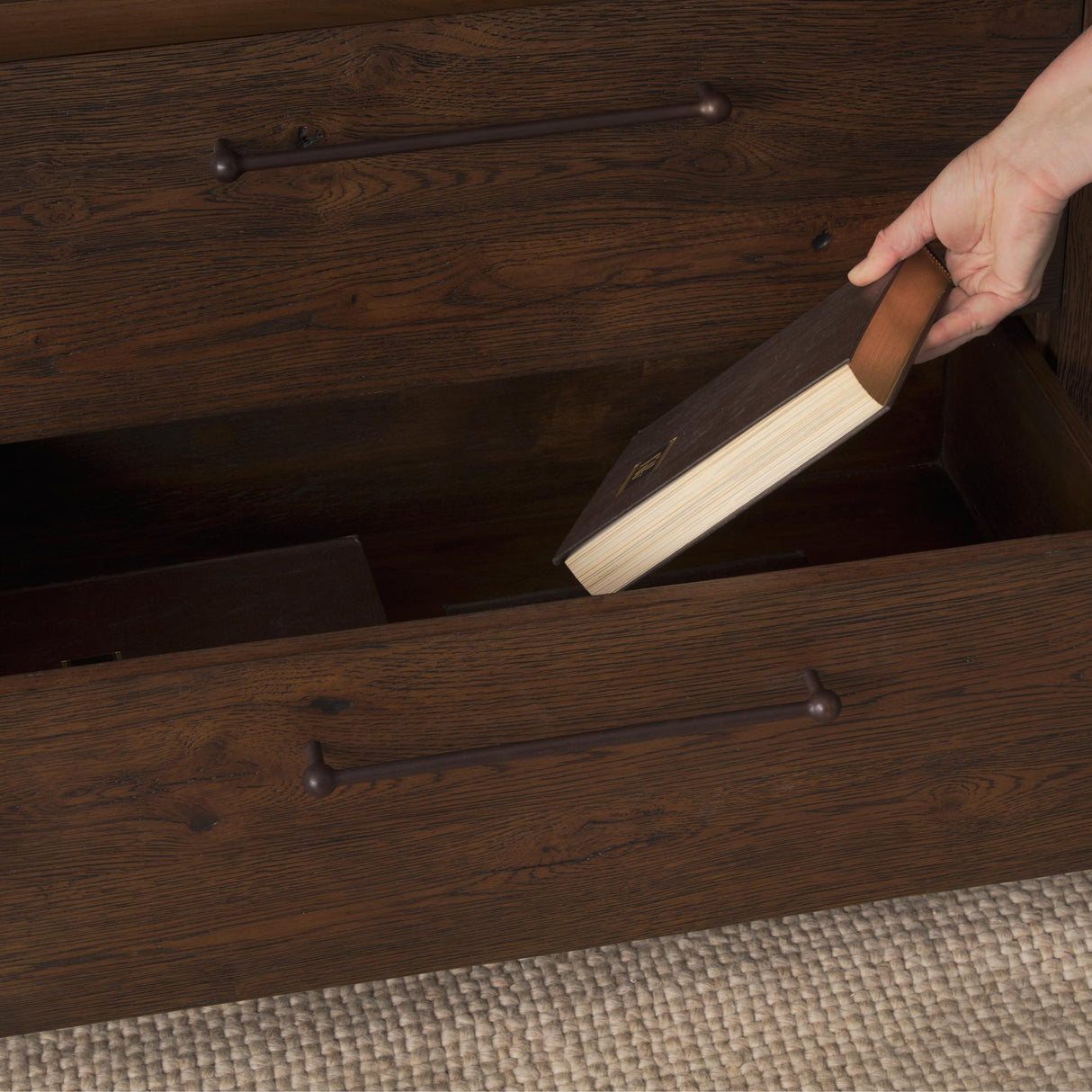 Mercana Belford 94" Dark Brown Oak Wood Media Console