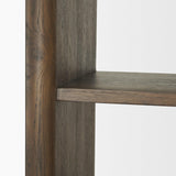 Mercana Belford 2-Door Open Dark Brown Oak Wood Shelving Unit