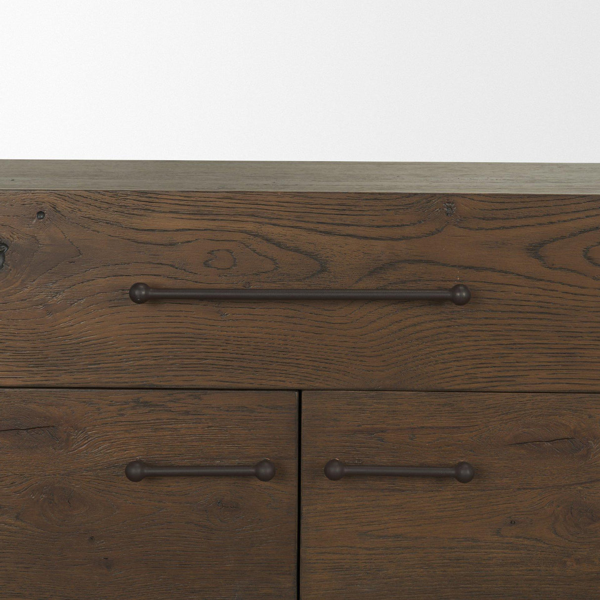 Mercana Belford 2-Door Open Dark Brown Oak Wood Shelving Unit