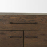Mercana Belford 2-Door Open Dark Brown Oak Wood Shelving Unit