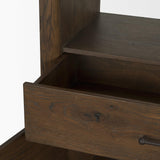 Mercana Belford 2-Door Open Dark Brown Oak Wood Shelving Unit