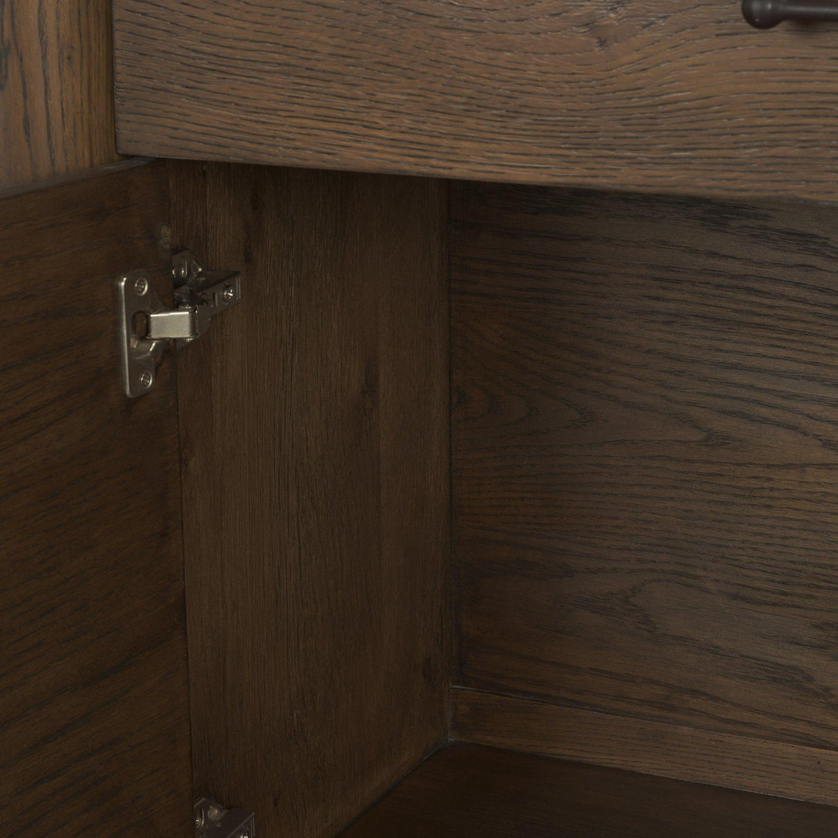 Mercana Belford 2-Door Open Dark Brown Oak Wood Shelving Unit