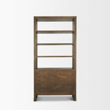 Mercana Belford 2-Door Open Dark Brown Oak Wood Shelving Unit