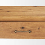 Mercana Belford 72" Light Brown Oak Wood Console Table