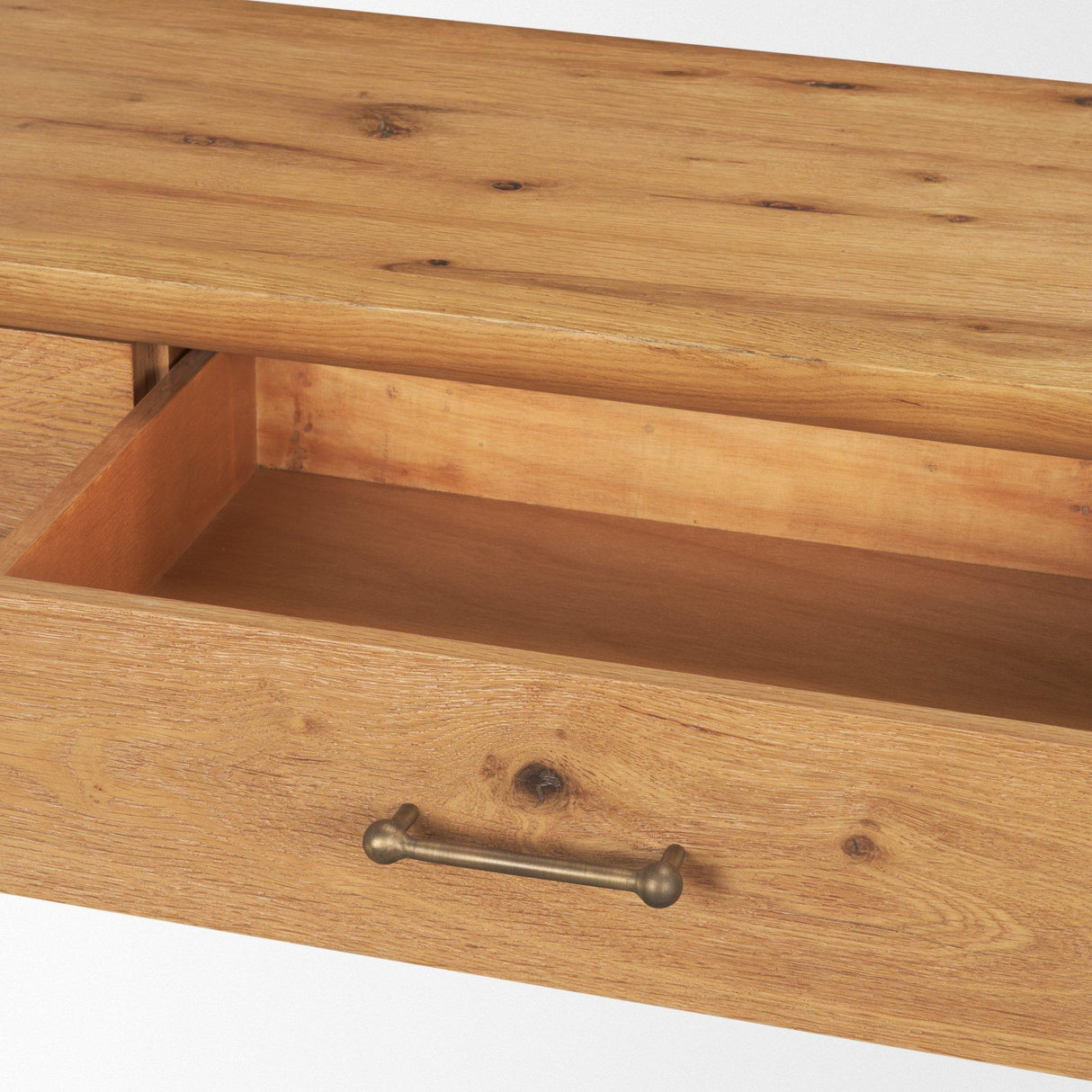 Mercana Belford 72" Light Brown Oak Wood Console Table