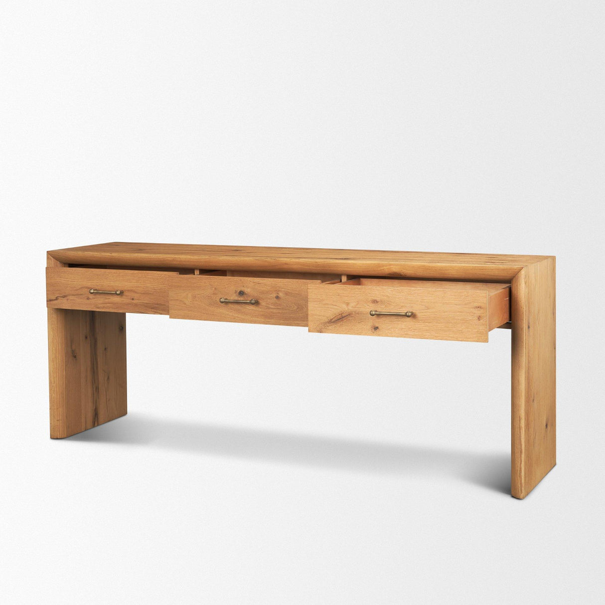 Mercana Belford 72" Light Brown Oak Wood Console Table