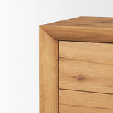 Mercana Belford 3-Drawer Light Brown Oak Wood Closed Nightstand