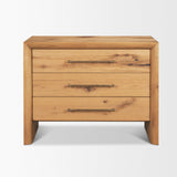 Mercana Belford 3-Drawer Light Brown Oak Wood Closed Nightstand