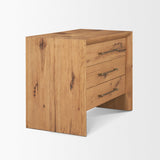 Mercana Belford 3-Drawer Light Brown Oak Wood Closed Nightstand