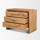 Mercana Belford 3-Drawer Light Brown Oak Wood Closed Nightstand