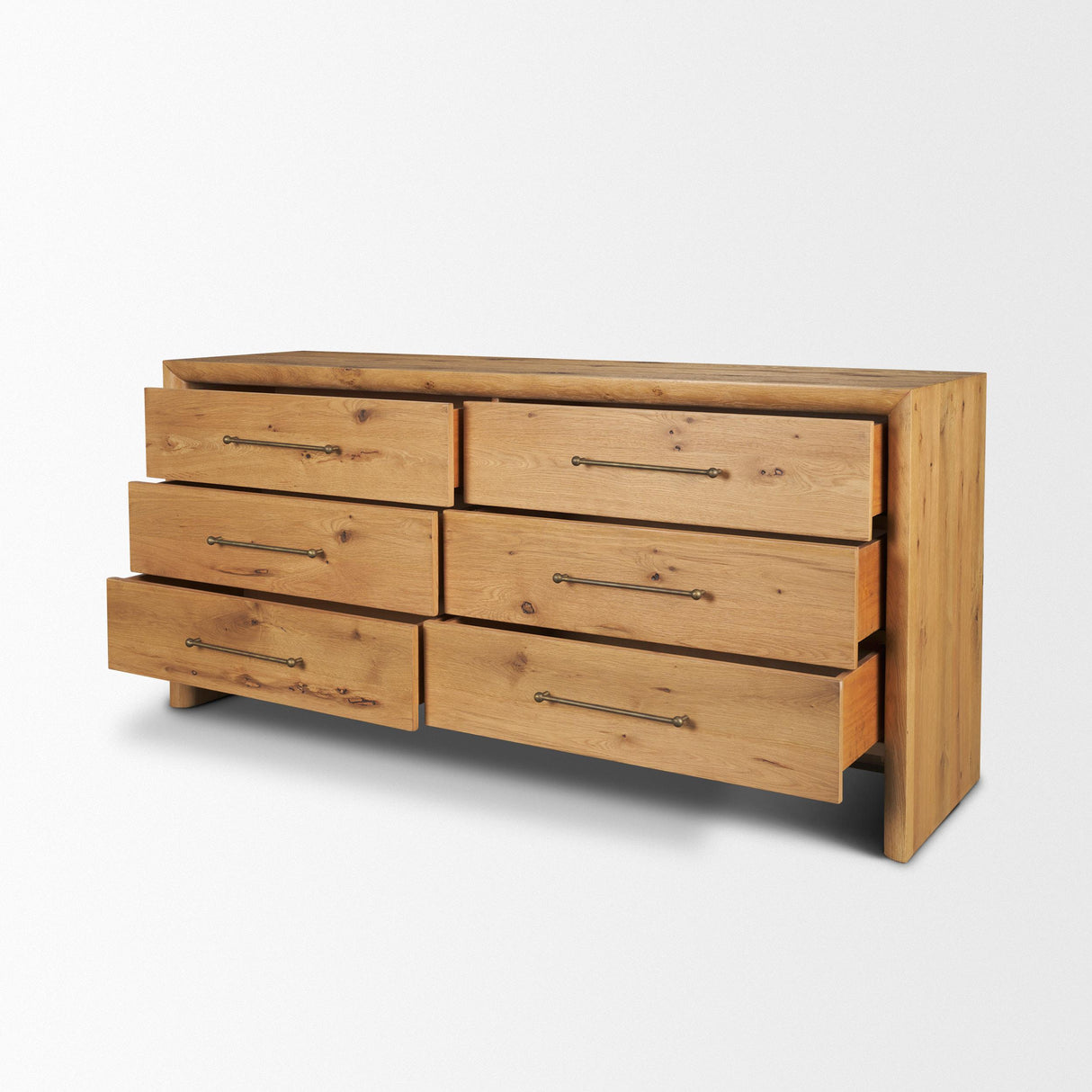 Mercana Belford 6-Drawer Light Brown Oak Wood Dresser