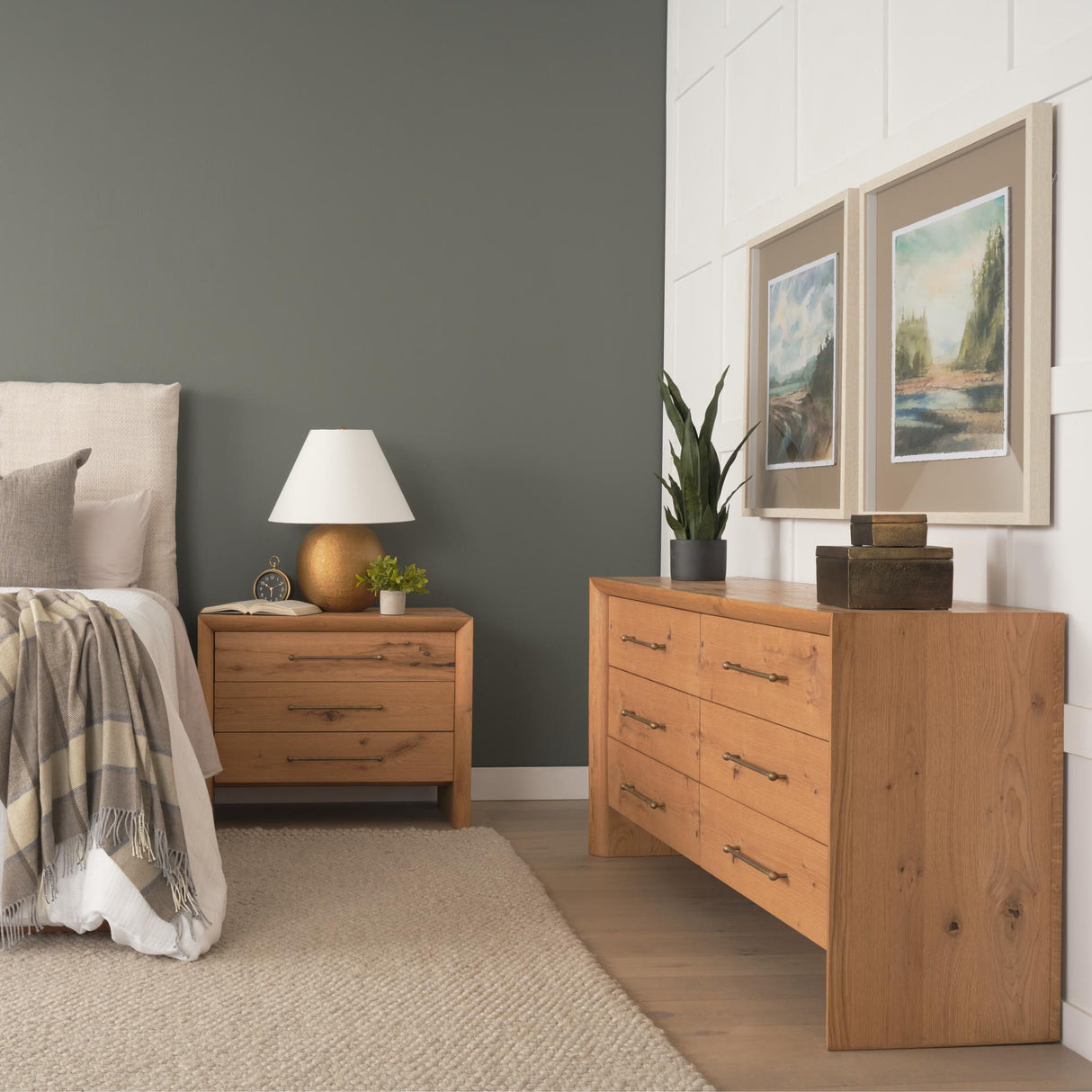 Mercana Belford 6-Drawer Light Brown Oak Wood Dresser