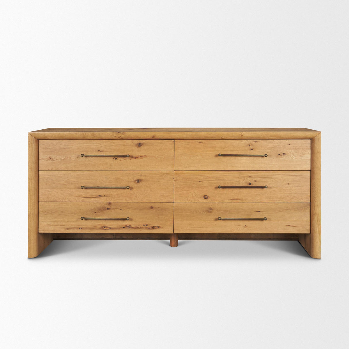 Mercana Belford 6-Drawer Light Brown Oak Wood Dresser