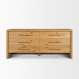 Mercana Belford 6-Drawer Light Brown Oak Wood Dresser