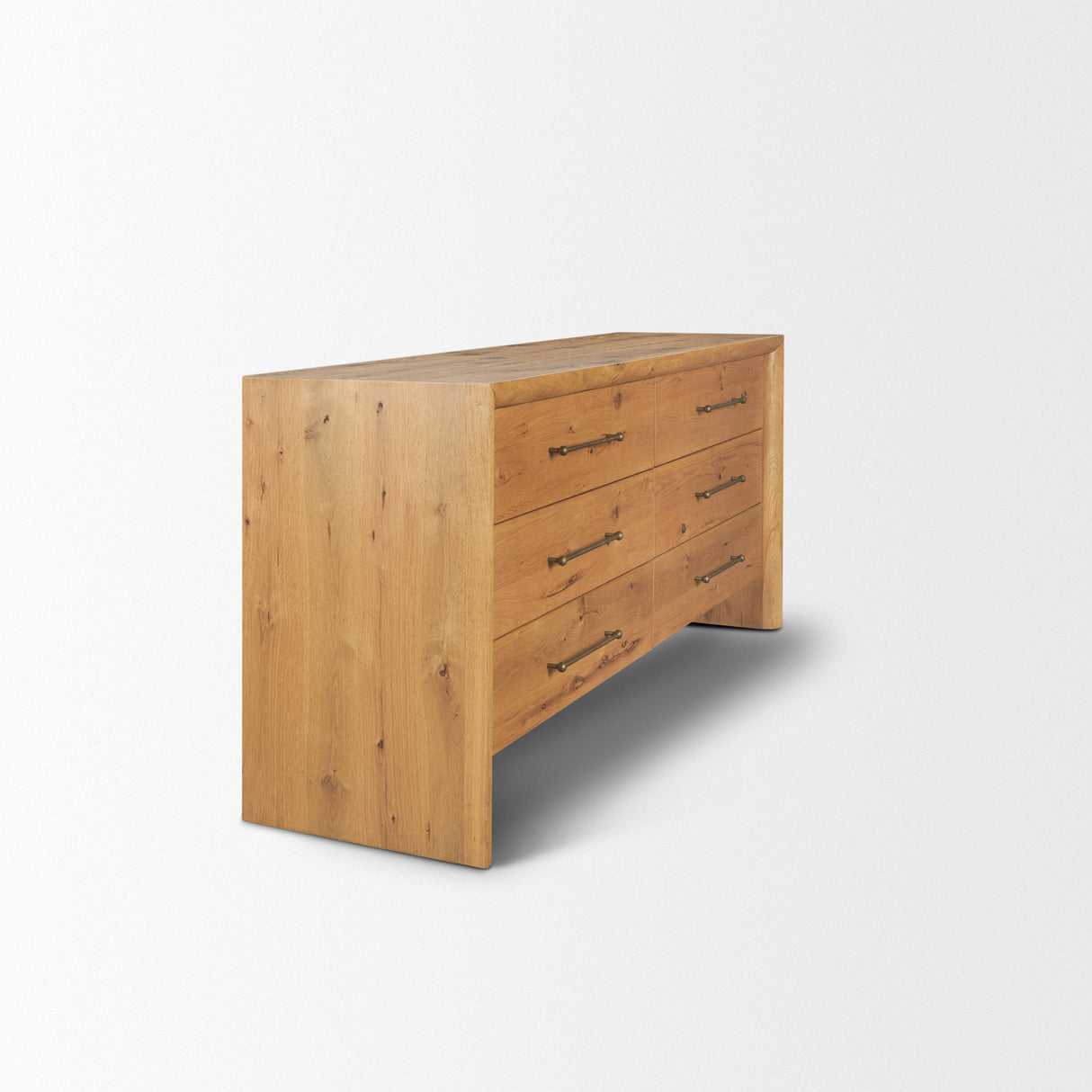 Mercana Belford 6-Drawer Light Brown Oak Wood Dresser