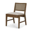 Mercana Reid Framed Brown Cane Cream Fabric Dining Chair